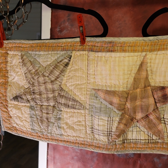 Vintage table runner QUILTED patchwork linens Estate find old vaf - Picture 7 of 13